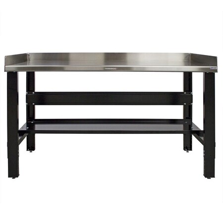 Borroughs Leveling Feet Adjustable Height Workbench, Stainless Steel, 48" W, 36" Height, 2000 lb., Straight WB131SS-445